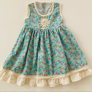 Toddler Girl Teal Floral Dress